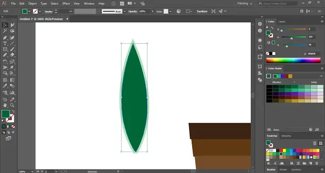 How to create Flat Potted Plant in Adobe Illustrator?