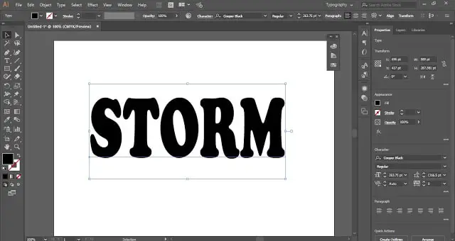 Photographic Texture in a text in Adobe Illustrator