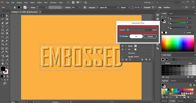 Emboss Text Effect in Adobe Illustrator