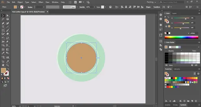 How to make Flat Coffee Cup (Top View) in Adobe Illustrator?
