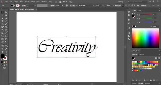 Golden Text Effect in Adobe Illustrator