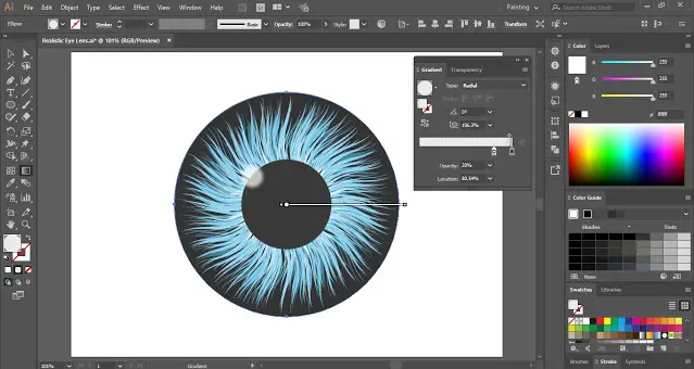 How to make Realistic Eye Lens in Adobe Illustrator?