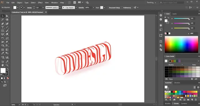 Cylindrical Text in Adobe Illustrator