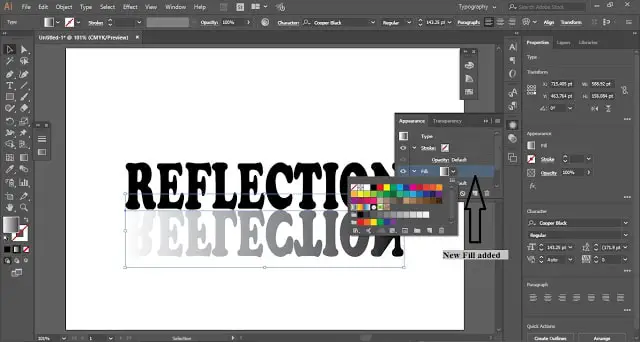 Text Reflection Effect in Adobe Illustrator