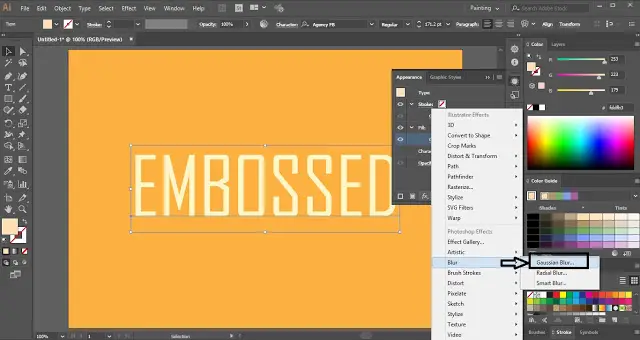 Emboss Text Effect in Adobe Illustrator