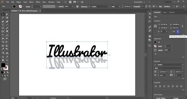 Shadow Effect in Text in Adobe Illustrator