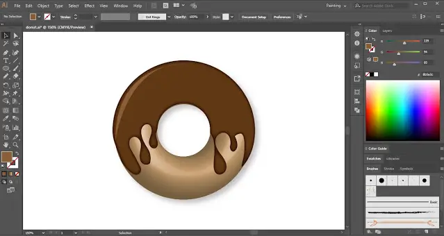 Donut in Adobe Illustrator