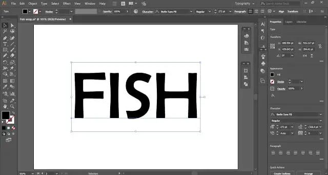 Wrap Text in Fish Shape in Adobe Illustrator