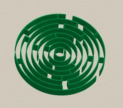 3D Circular Maze in Adobe Illustrator