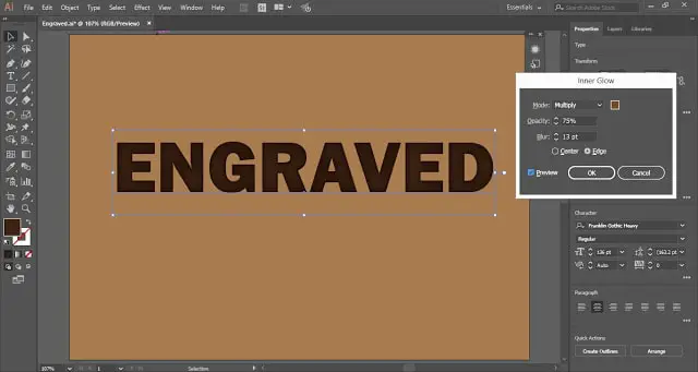 Engraved Text Effect in Adobe Illustrator