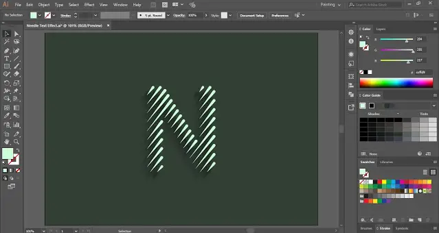 How to create Needle Text Effect in Adobe Illustrator?