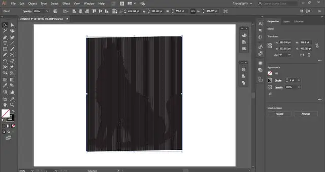 Create blend of the stroke lines