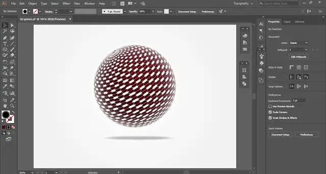 Spherical Tesseract Shape in Adobe Illustrator