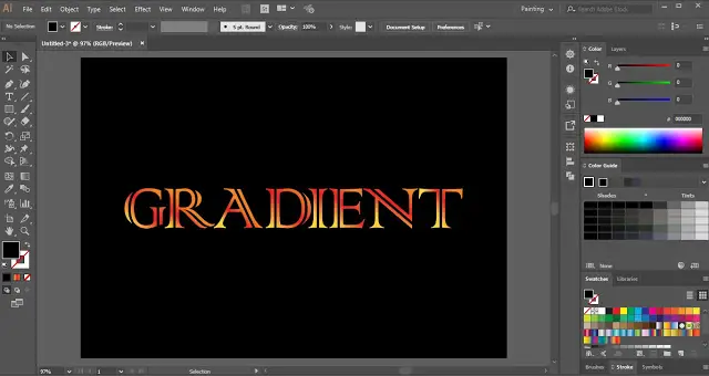 Fill Text with Gradient in Adobe Illustrator