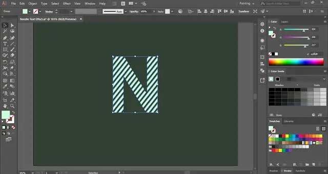 How to create Needle Text Effect in Adobe Illustrator?