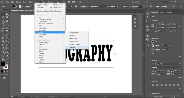 Scribble Text Effect in Adobe Illustrator