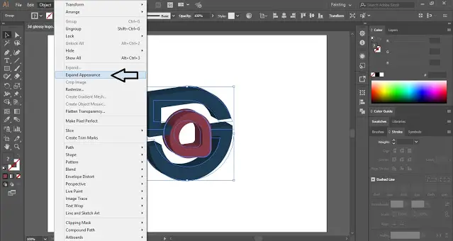 5G Glossy 3D Logo in Illustrator