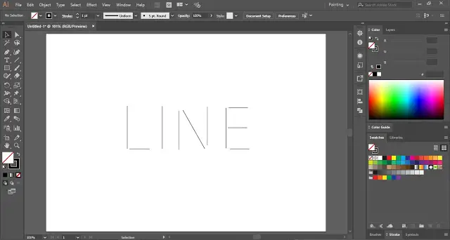 Multi-line Text Effect in Adobe Illustrator