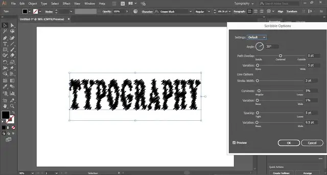 Scribble Text Effect in Adobe Illustrator