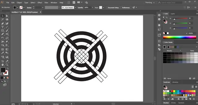 Circular Monogram Logo in Adobe Illustrator
