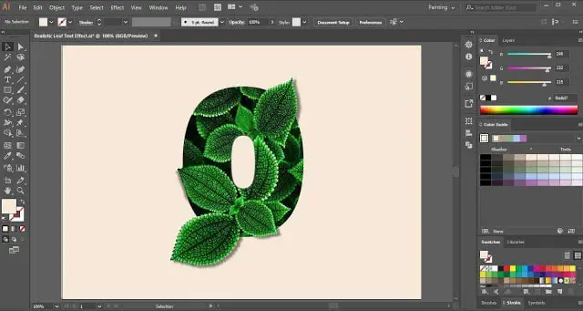 Leaf Text Effect in Adobe Illustrator
