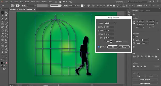 Drop Shadow Effect in Adobe Illustrator