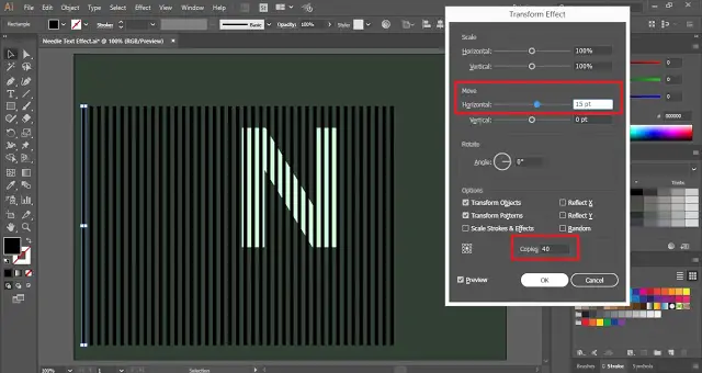 Needle Text Effect in Adobe Illustrator