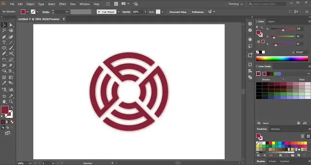 Circular Monogram Logo in Adobe Illustrator