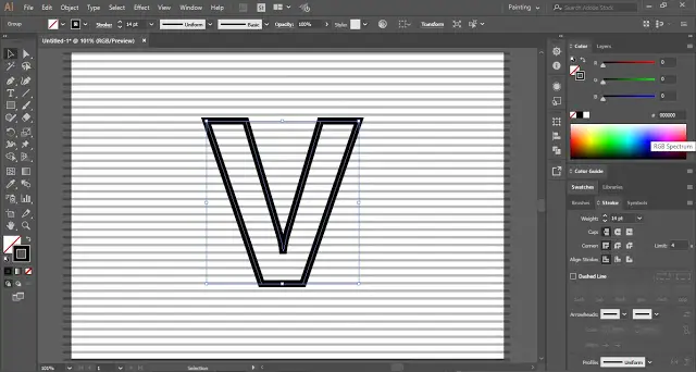 How to make Line Distort Text Effect in Adobe illustrator?