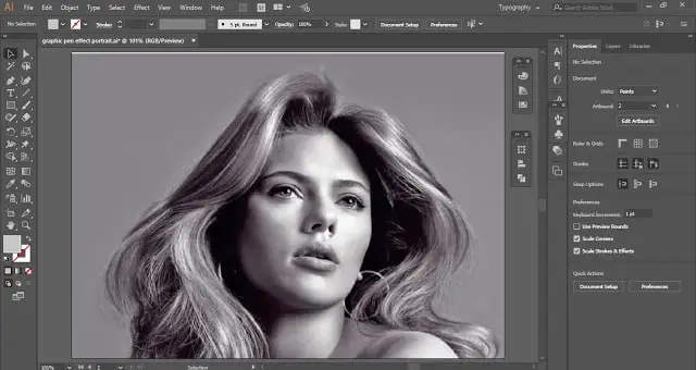 Graphic Pen Effect Portrait in Adobe Illustrator