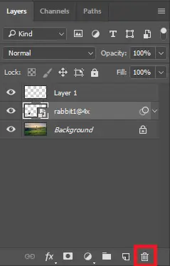 Delete a Layer in Photoshop