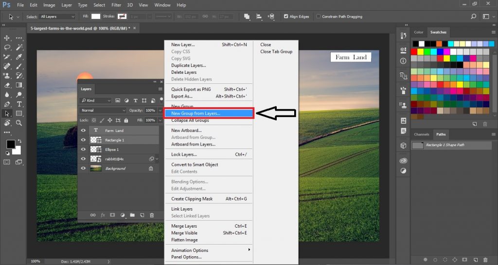 Grouping Layers in Photoshop