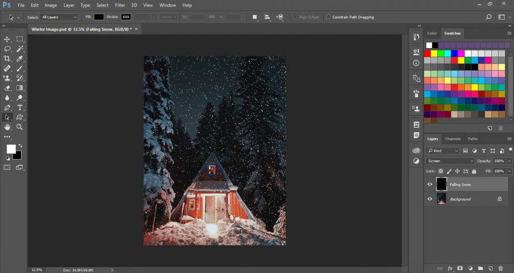 Falling Snow Effect in Photoshop