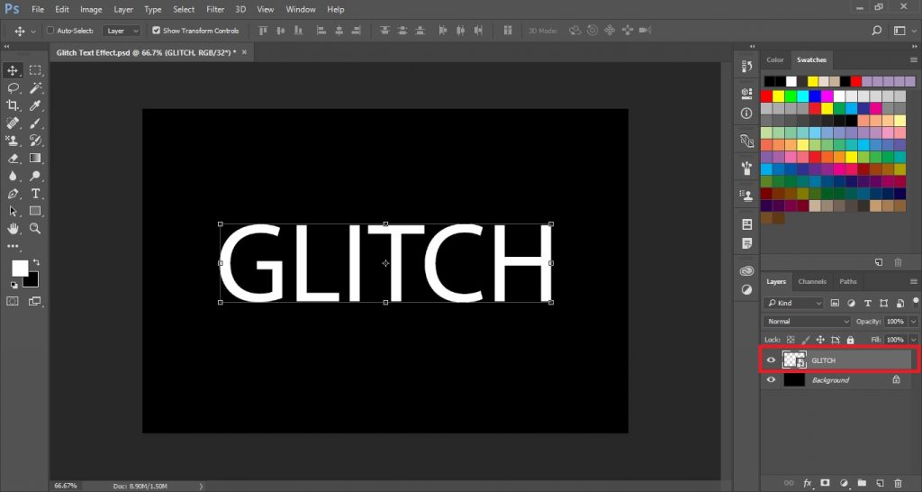 Convert the Text into Smart Object