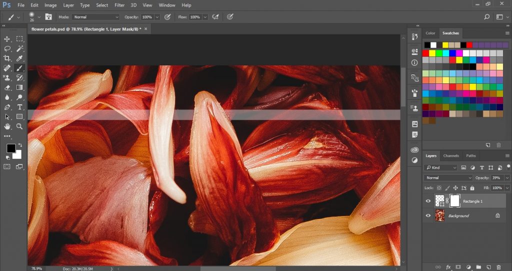 Reveal the flower petals using layer mask