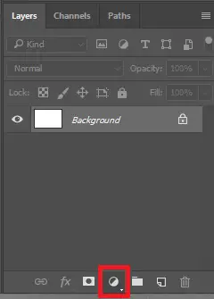 Click on Create new fill or adjustment layer