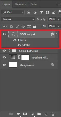 Select the Top Layer to remove Stroke Effect