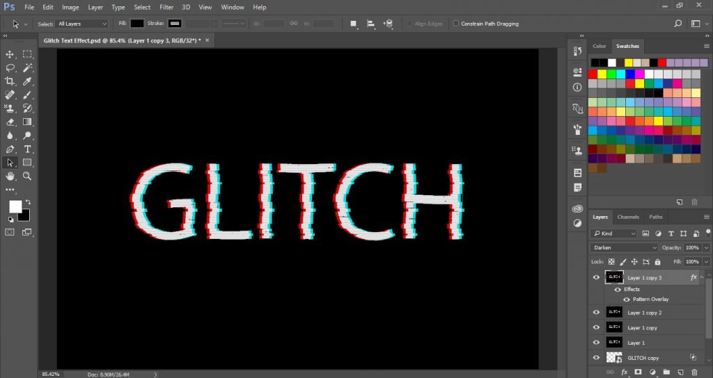 Glitch Text Effect in Photoshop