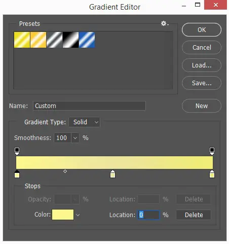 Edit colors in Gradient Editor