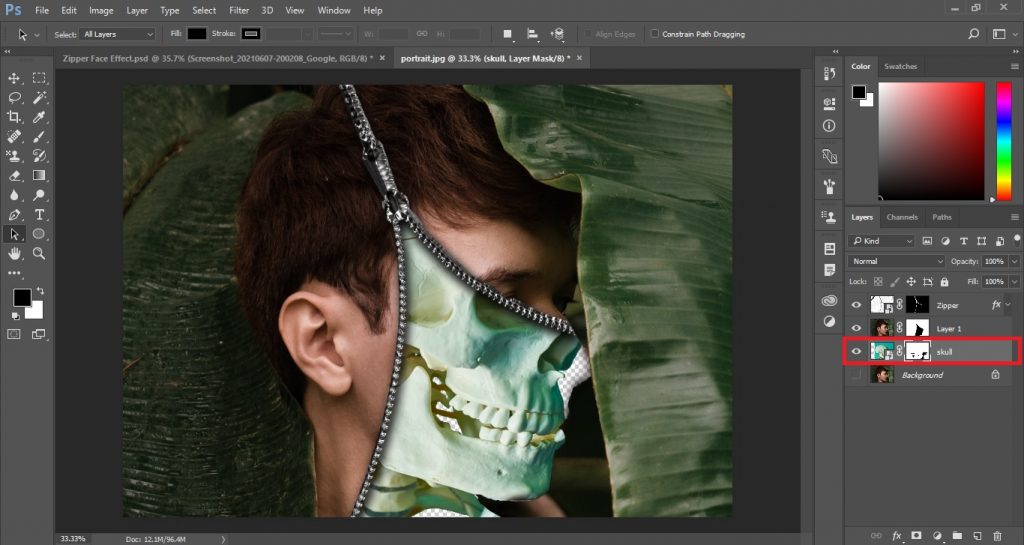 Create a Layer Mask for Skull image