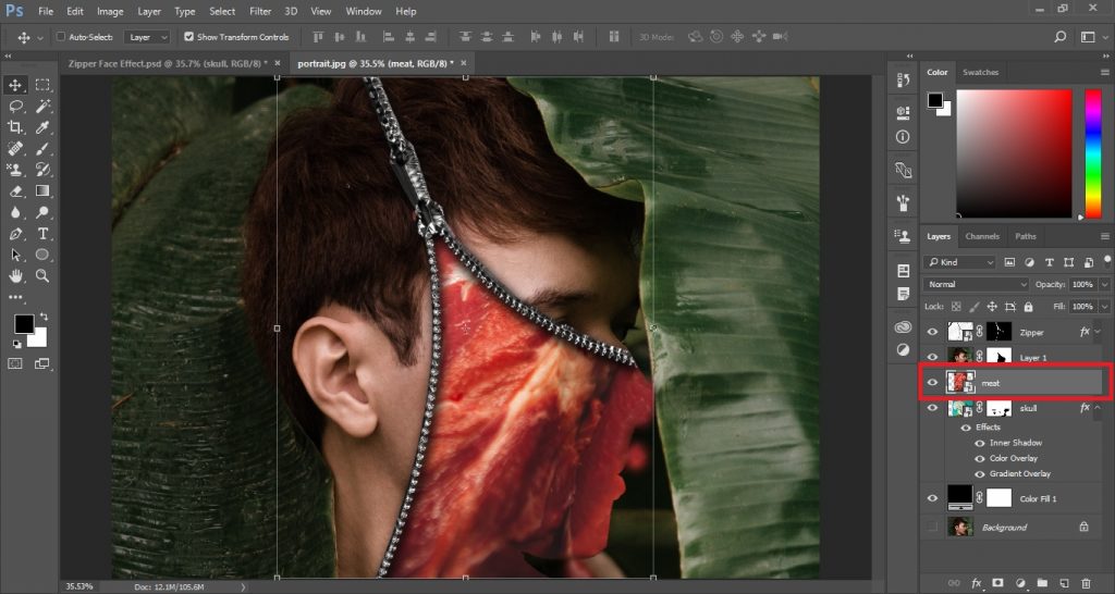 Zipper Face in Photoshop