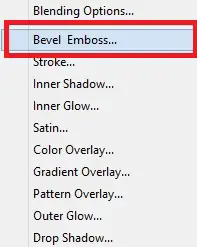 Select Bevel and Emboss