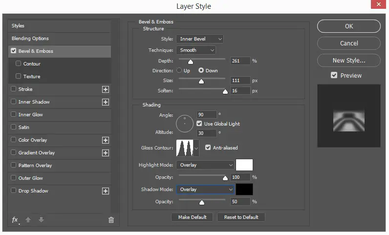 Bevel and Emboss Layer Style
