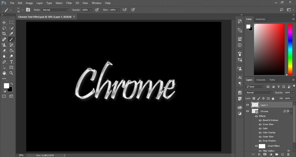 Chrome Text Effect in Photoshop