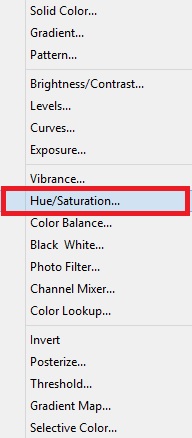 Select Hue/Saturation