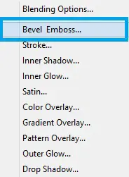 Select Bevel Emboss