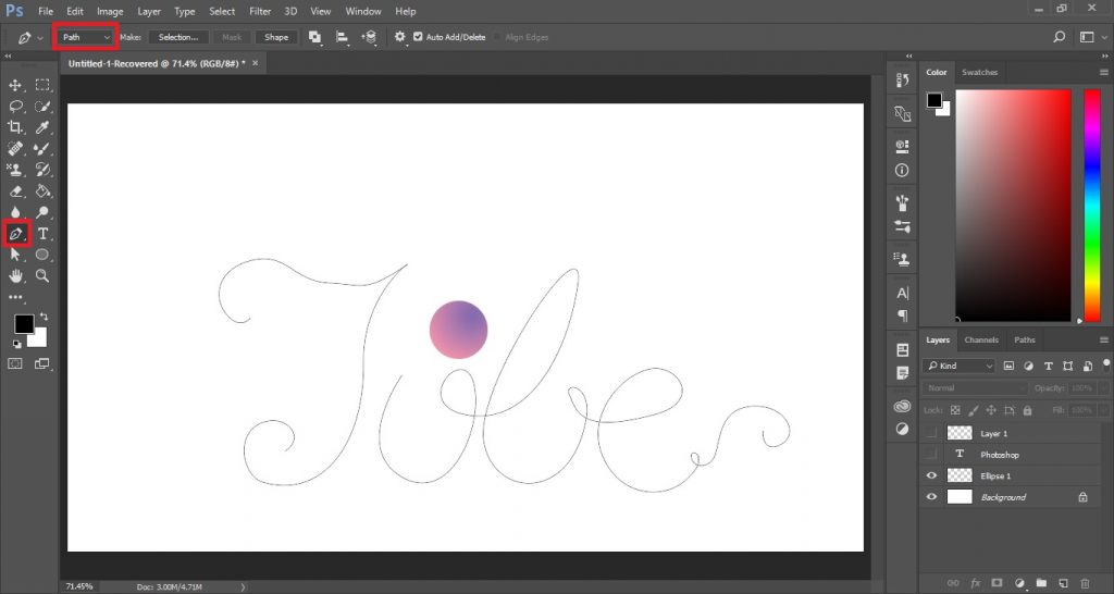 Draw your text to create 3D tube text effect