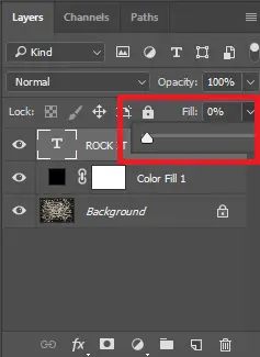 Reduce the Fill of the Text Layer