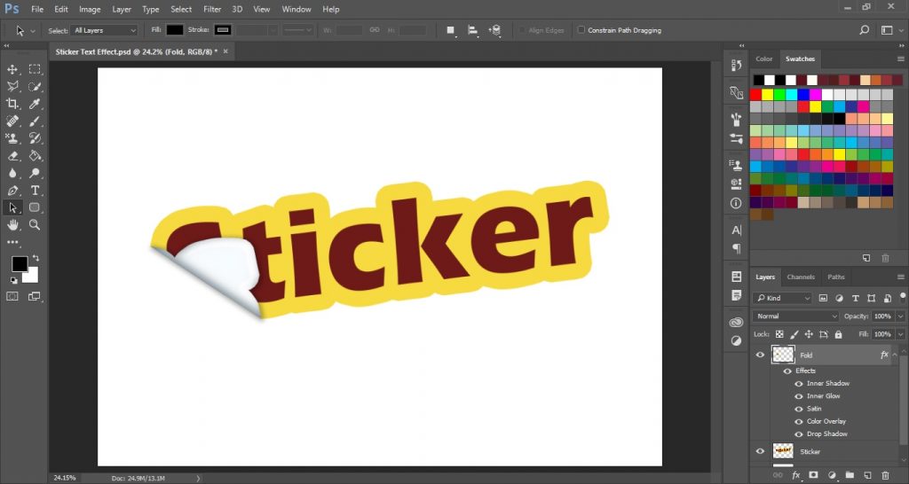 Peeling Sticker Text Effect in Photoshop