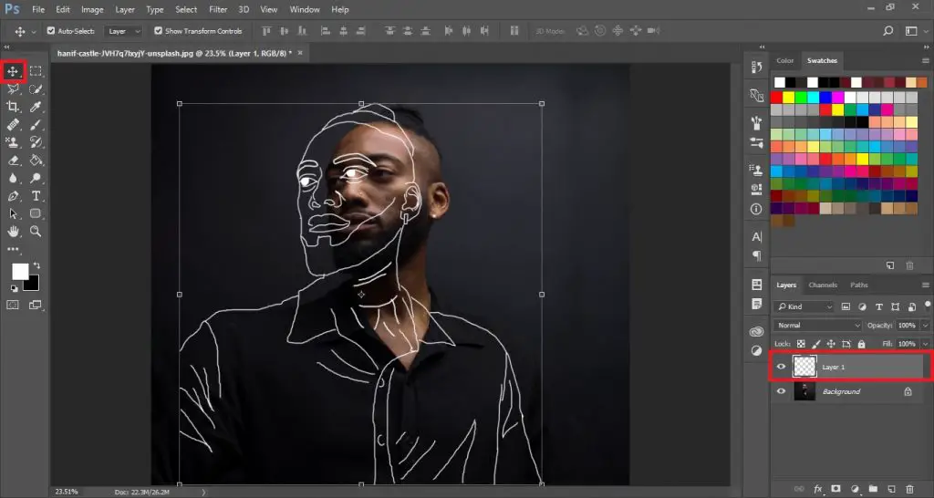 Outline Portrait Effect in Photoshop